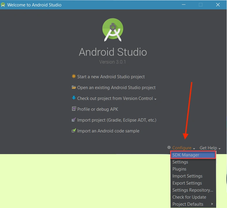 Android SDK manager