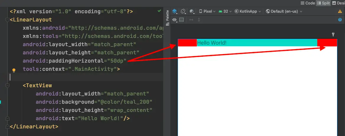 Android layout_width as match_parent with padding