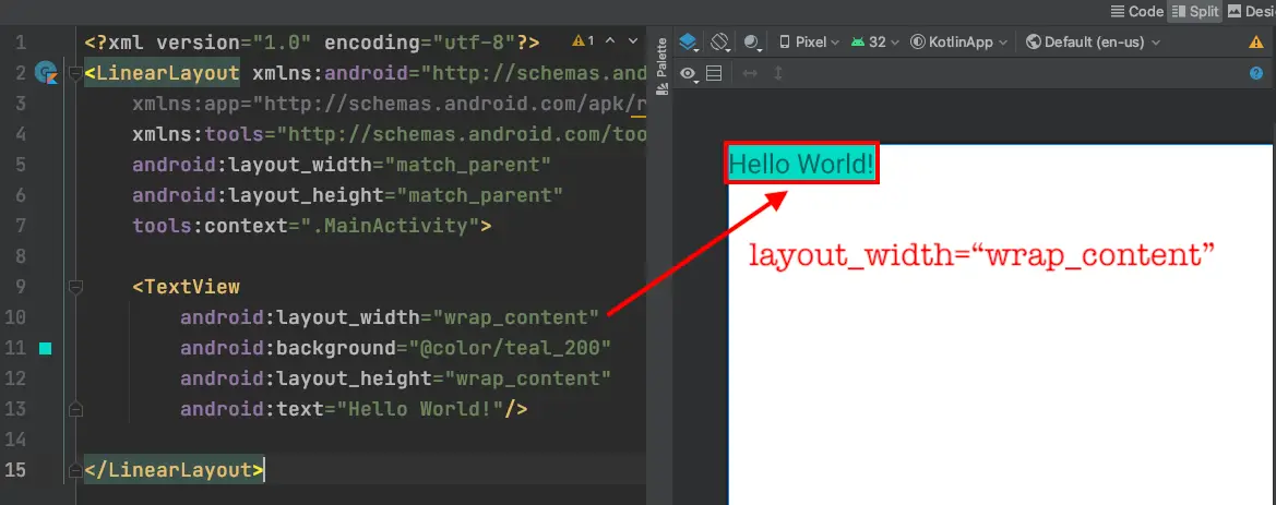 Android layout_width as wrap_content