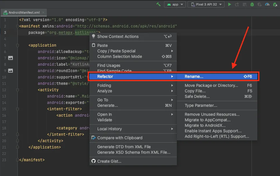 Android Studio copy project and refactor