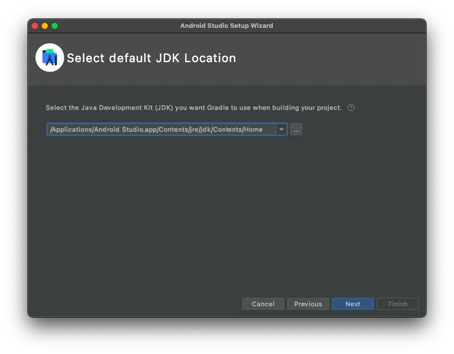 Android Studio JDK location
