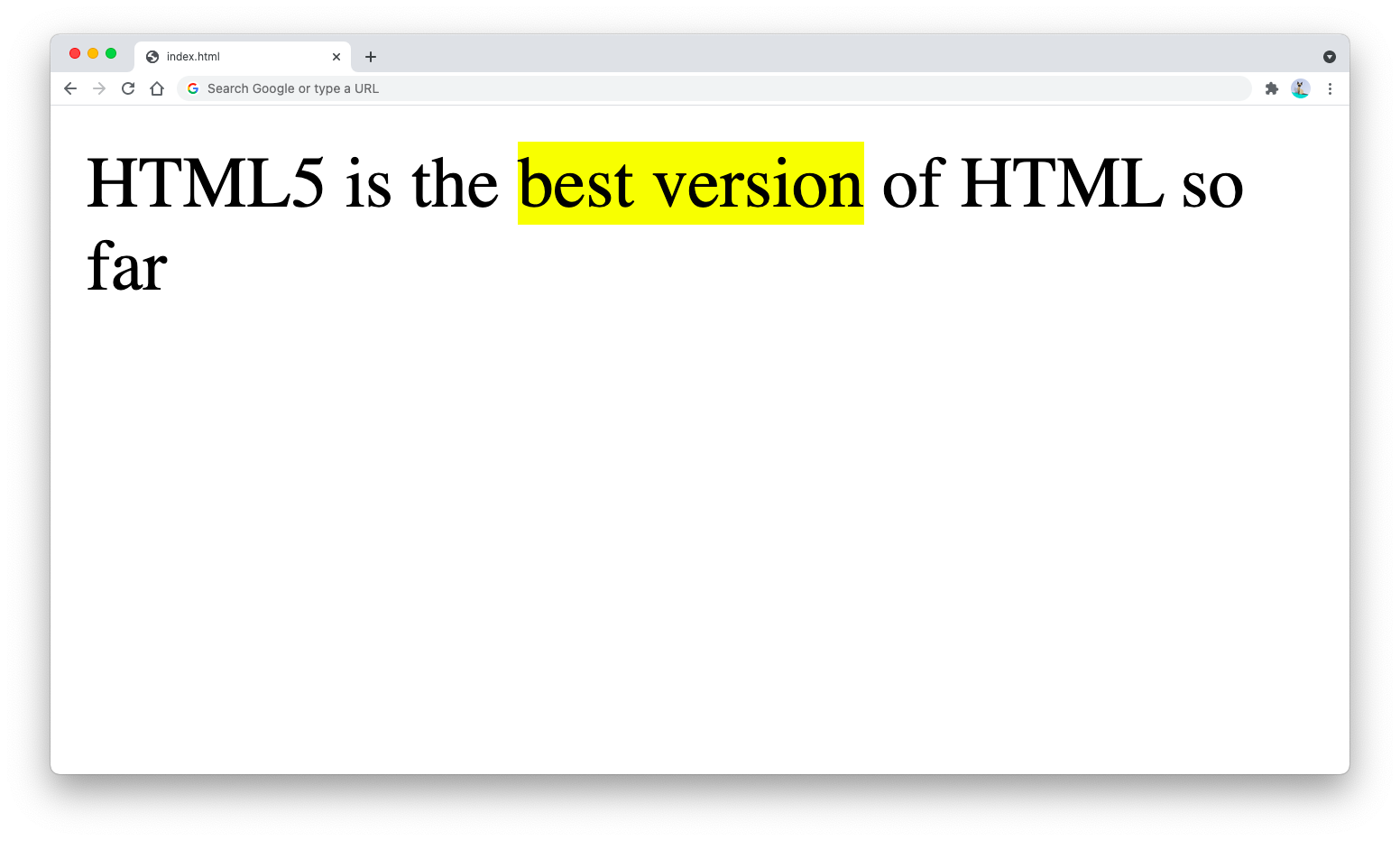 HTML highlight text with mark tag