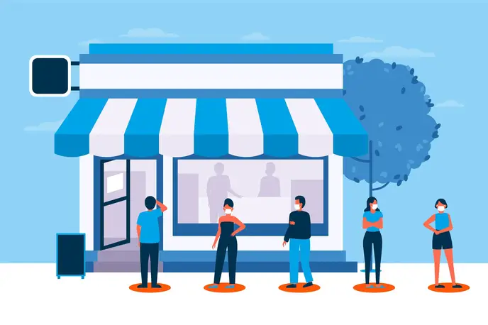 Waiting in line illustration. Source: freepik.com