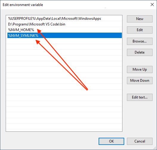 NVM variables in Windows Path