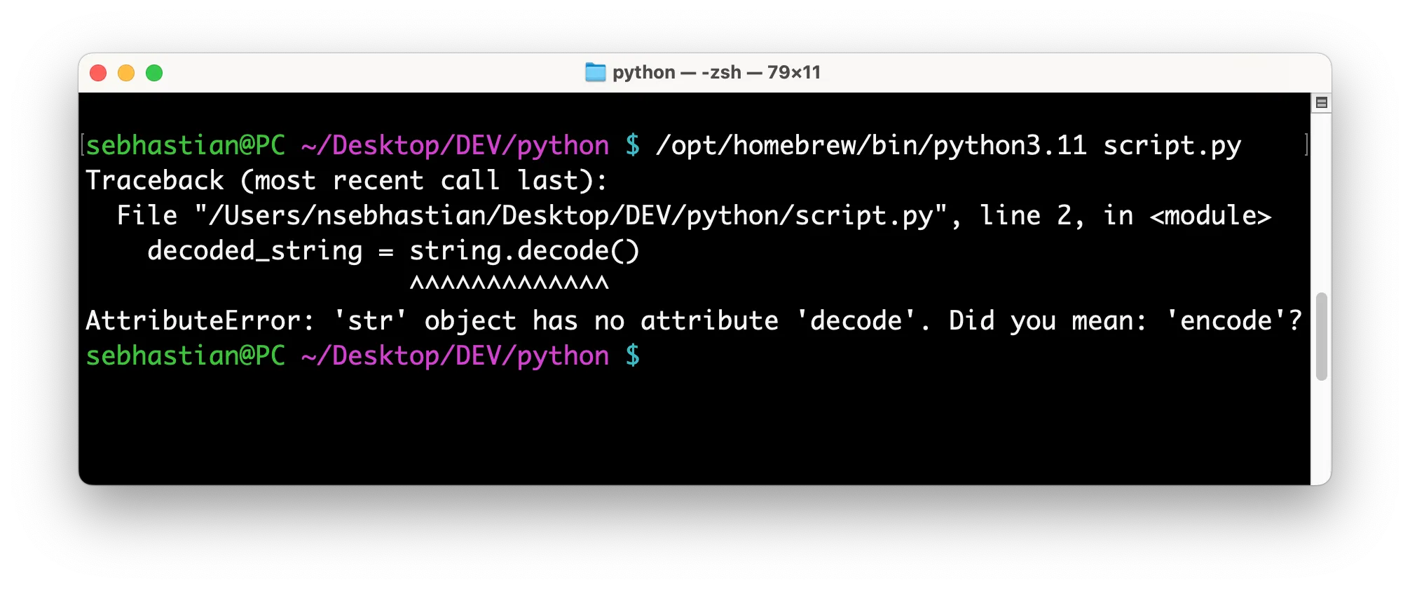 Fix Python Attributeerror: 'Str' Object Has No Attribute 'Decode' |  Sebhastian
