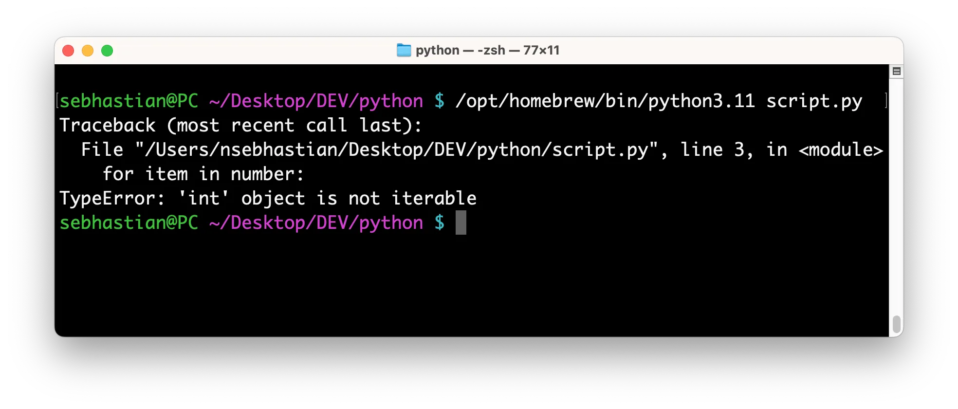 Fix Python Typeerror: 'Int' Object Is Not Iterable | Sebhastian