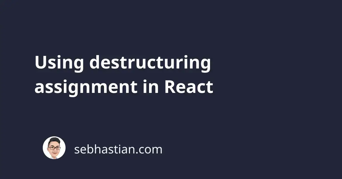 right side of assignment cannot be destructured react