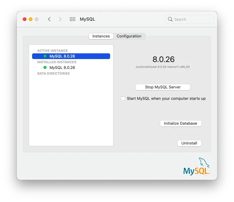 MySQL Preferences Pane for Mac